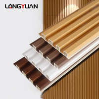 Grille cannelée WPC panneau mural intérieur extérieur revêtement PVC lamelles avec bois plastique composite TV fond décoration extérieur