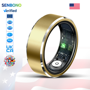 Anneau intelligent SENBONO R5 pour couple, suivi de la forme physique, fréquence cardiaque, oxygène sanguin, suivi du sommeil, suivi de la santé, <span class=keywords><strong>appareil</strong></span> portable en plastique, contrôle par application - Product Image 1