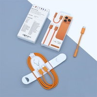 Cable de datos trenzado de nailon de 65W, tipo C a C, adaptador de carga rápida para iPhone, cable de alimentación PD rápido para teléfono, con pin expulsor de SIM y conectores.