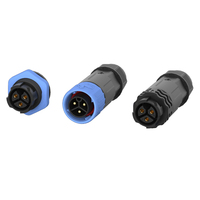 Connecteur d'alimentation étanche IP67 à 10 broches, prise droite, prise de panneau en plastique à souder/pour circuits imprimés