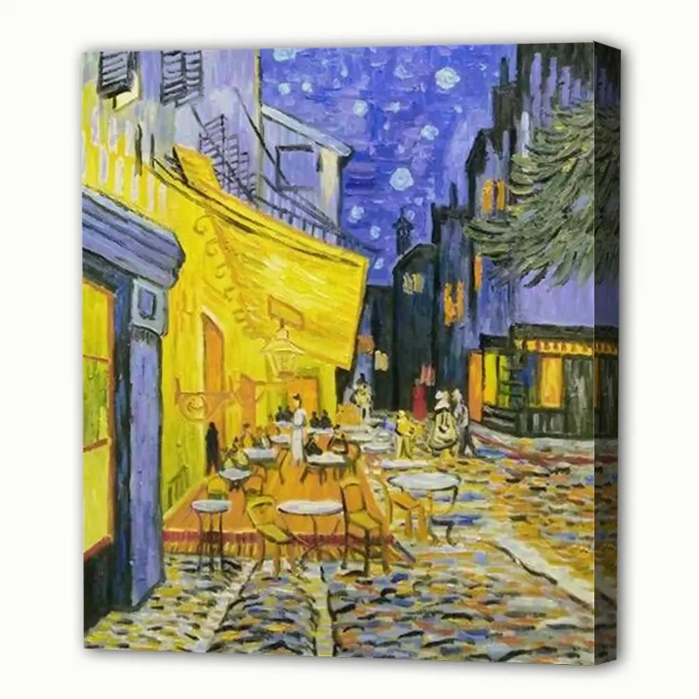 Dafen ünlü resim Van Gogh gece Cafe teras ev dekorasyon duvar üreme yağlıboya