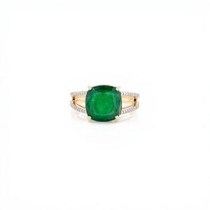 For Jewelry Classic 14k 18k White Gold 4ct <b>Cushion</b> Cut Lab Created <b>Emerald</b> Engagement Ring for Wedding & Party Gift Women - Product Image 4