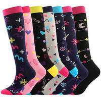 Chaussettes de sport en nylon élastique personnalisées en usine, compression 15-20 mmHg, meilleur soutien, chaussettes de compression athlétiques pour la course à pied et le cyclisme, hauteur genou