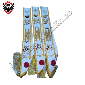 AASR 33 Degree Scottish Rite Masonic Scottish Rite Apron <b>Set</b> With Custom Country Flag Apron Collar Sash Gauntlets - Product Image 5