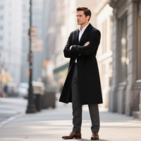 Manteau en laine personnalisé JXKRSZF pour hommes, manteau en laine chaud unisexe pour étudiants