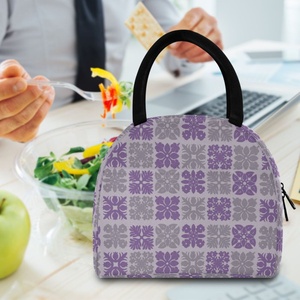 Sac à déjeuner élégant personnalisé, imprimé matelassé, pour livraison de repas, isotherme, réutilisable, écologique, sacs isothermes pour boissons - Product Image 5