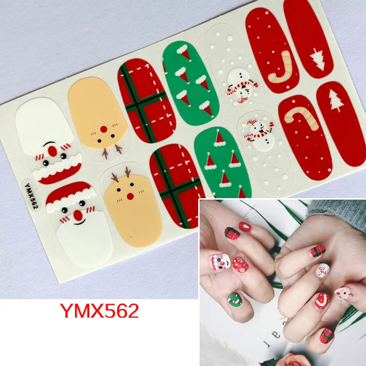 32 patrones Navidad Nail Art Calcomanías autoadhesivas Semicurado Gel Belleza Nail Santa Tree Sticker