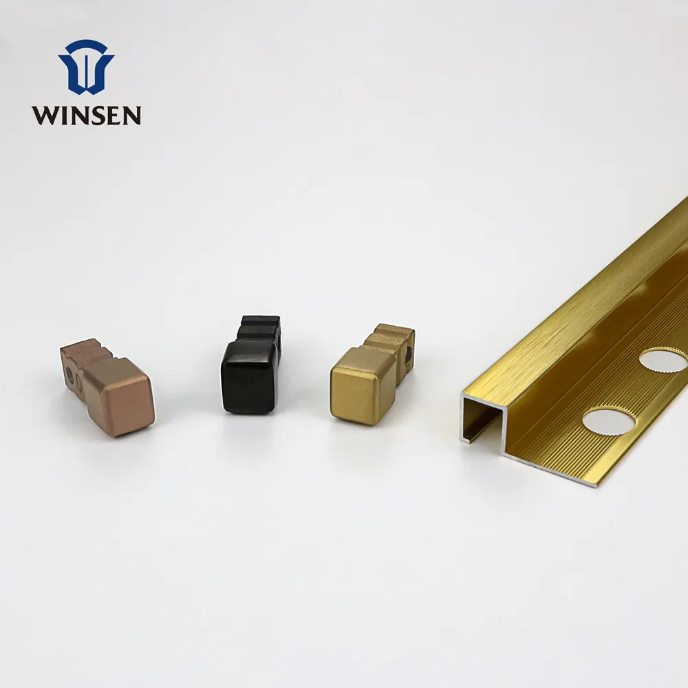 Winsen 10 12 15 mm 매트 블랙 엔드 캡 스테인레스 스틸 304 수스 304 타일 가장자리