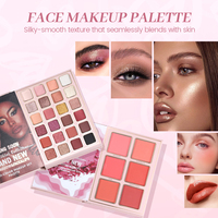 Palette de Maquillage Bio Julystar en Gros 8-en-1 : Contour, Paillettes, Illuminateur, Correcteur, Fard à Paupières, Blush, Lèvres Mat et Waterproof