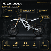 Moto tout-terrain électrique longue portée SUR-RON Light Bee 2 X NA 3.53kWh 24kW, 67,11 miles d'autonomie, moto tout-terrain pour adultes, homologuée CE