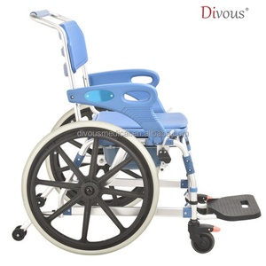 Portable Toilet <b>Chair</b> <b>Shower</b> Bathroom Aluminum Alloy Manual Wheelchair for Disabled Persons Commode Wheelchair - Product Image 3
