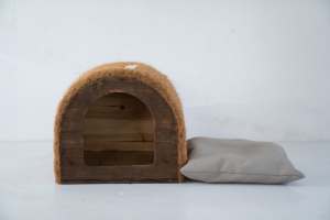 LM 나무 애완 동물 고양이 집 고양이 로프트 침대 수제 작은 고양이 침대 동굴 편안한 애완 동물 가구 자연 내구성 애완 동물 집 - Product Image 5