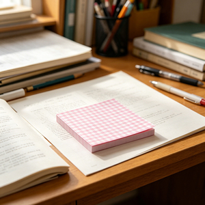 Pink Checkered Memo Pad 3x3 Inch Colorful Sticky <b>Notes</b> for Students and Office Use - Product Image 6