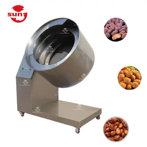 Máquina de mistura de porcas e especiarias automáticas, equipamento para fazer porcas saborizadas, sal, açúcar, farinha, máquinas de revestimento