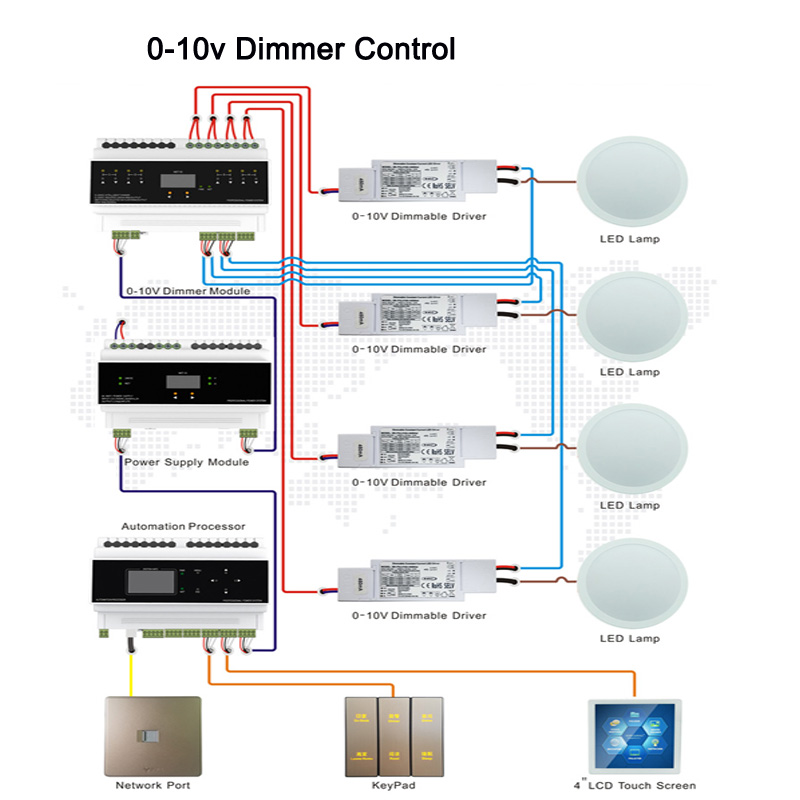 Oem/Odm 0-10 Volt 4 Kanaal Dimmer Led Verlichting Controle Module Voor Smart Verlichting Controle Systeem