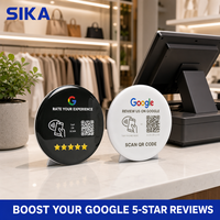 Étiquette NFC personnalisable SIKA Mini NTAG213 en PVC époxy étanche avec code QR pour avis Google, TikTok, Yelp, menus, tables, hôtels, RFID
