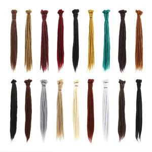 10 adet 50/60CM uzun tığ Dreads kilitleri örgüler kromatik renk Reggae Dreadlock saç sentetik Dreadlocks saç ekleme
