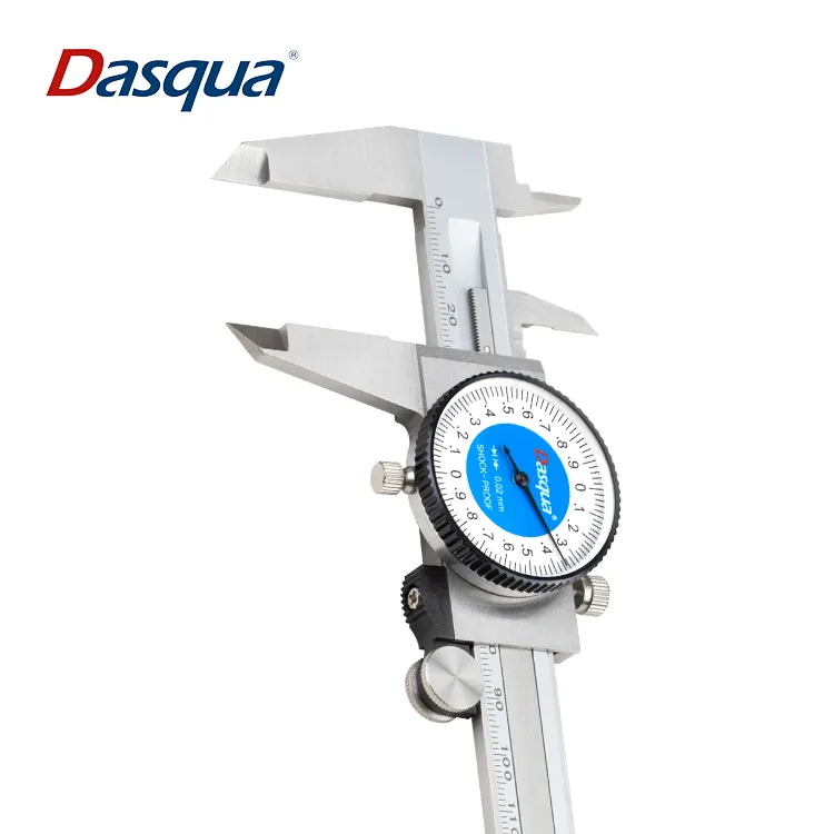 Dasqua-calibrador Vernier de graduación de acero inoxidable, Dial doble a prueba de golpes, 0-150mm, 0,02mm