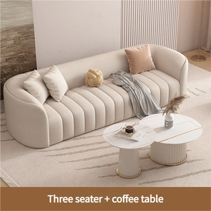 Minimalist Hotel Living Room Contemporary Bedroom Straight-Line Set Guesthouse Reception Lounge Area <b>Chair</b> Coffee Table - Product Image 4