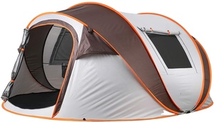 Tienda <span class=keywords><strong>de</strong></span> Campaña Retro WOQI para 4 Personas, Muestra Gratuita, Funciones Automáticas, para Camping, Senderismo, <span class=keywords><strong>Casa</strong></span>, Dos Logotipos Personalizados para Playa y Familia - Product Image 3
