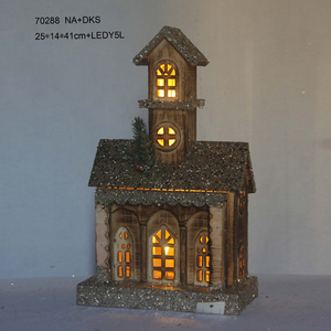 <strong>Beautiful</strong> Vintage LED Wooden <strong>Christmas</strong> <strong>Village</strong> House with Light Factory Wholesale for Festival Xmas Decoration - Product Image 4