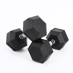 Haltères hexagonaux en caoutchouc de 20 kg pour hommes, logo personnalisé, équipement de salle de sport, haltères en <span class=keywords><strong>fonte</strong></span> - Product Image 5