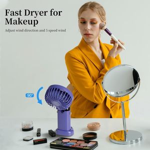 Portable Electric <b>Handheld</b> LED Digital Display Mini Small Hand <b>Fans</b> Students Folding Air Cooling Outdoor Stand <b>Fan</b> in Summer - Product Image 2