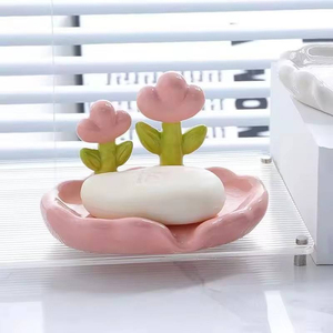 Creative Sea White Floral Design Non-Slip Disposable <b>Soap</b> Dish Durable Bathroom Accessory Bath <b>Soap</b> Holder for Home Use - Product Image 1
