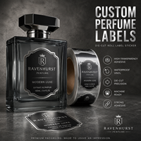 Étiquettes de parfum personnalisées avec logo sur mesure, impression en rouleau pour machine d'étiquetage automatique, étiquettes d'emballage de bouteilles de luxe imperméables