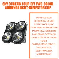 AOPU 50W * 4 Yeux Led Chaud Par Cob Stage Blinder Light Audience Light Blinders Stage Light pour Concernt