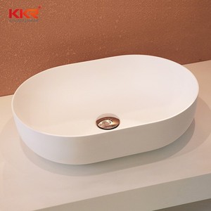 Pequeña encimera de superficie sólida lavabo Corian de piedra de resina fregadero para cuarto de baño - Product Image 3