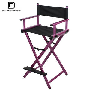 DreamCase Chaise de directeur portable pliante en aluminium Chaise de salon de coiffure et de maquillage avec appui-tête - Product Image 2