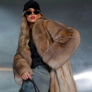 <span class=keywords><strong>Manteau</strong></span> en fourrure de renard entière importée XL Longue <span class=keywords><strong>Hiver</strong></span> <span class=keywords><strong>Femme</strong></span> Confortable <span class=keywords><strong>Manteau</strong></span> moelleux avec un grand col - Product Image 5