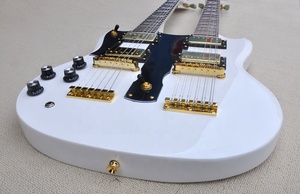 Guitarra para Zurdos Flyoung, Precio Económico, Blanca, Doble Mástil, 6 + <span class=keywords><strong>12</strong></span> <span class=keywords><strong>Cuerdas</strong></span>, Guitarra Eléctrica con Herrajes Dorados - Product Image 4