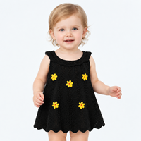 Ensemble tricoté d'été pour filles OEM ODM, haut brodé de fleurs, gilet sans manches en crochet, short, vêtements décontractés pour bébés et tout-petits, robe pull