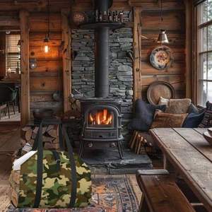 Free Sample Factory price Firewood Carrier Leather <b>Log</b> Carrier Bulk Storage Wood <b>Fireplace</b> Canvas Waxed <b>Holder</b> Bags - Product Image 4