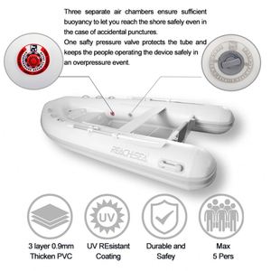 REACHSEA Ut 360 Rib 360 PVC/TAIWAN Hypalon/France Orca Hypalon Deep-v Aluminio Rigid Hull Inflable Rib Boat para la venta - Product Image 6