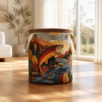 Nouveau style 2026 pour panier à linge pliable matelassé en polyester, idéal pour le rangement et la protection contre la poussière des vêtements sales, disponible en marque privée