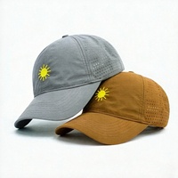 Nouvelle conception, casquette de baseball en nylon imperméable, vente en gros, haute qualité, expédition rapide, casquette pour papa, 6 panneaux, été, perforée, séchage rapide