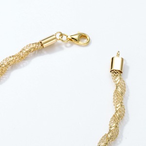 สร้อยข้อมือเงินแท้ 925 ชุบทอง 14K สไตล์อิตาลี ทำมือ ลายเชือกเกลียว สำหรับผู้หญิง - Product Image 4