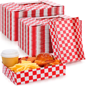 Custom Size Eco-Friendly Disposable Recyclable Biodegradable Four-Color Printed Logo <b>Square</b> White Cardboard Hamburger Box - Product Image 1