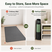 Tapis de yoga TPE peu encombrant, antidérapant et léger, enroulable, pour la maison, la salle de sport et le studio – Vente en gros