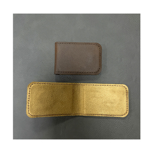 Custom Logo portatile biffold fermasoldi colore personalizzato Laserable in pelle di cuoio portacarte materiale principale similpelle - Product Image 4
