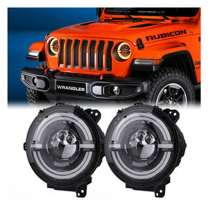 ไฟหน้า LED ทรงกลม9 "9นิ้วลำแสงปิดผนึกไฟหน้ารถสำหรับ<span class=keywords><strong>97</strong></span>-'17 JEEP Wrangler <span class=keywords><strong>JL</strong></span> 2019 RGB ไฟหน้า - Product Image 1