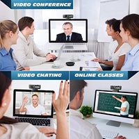 Webcam USB 1080P untuk Komputer, Laptop, atau Desktop, dengan Mikrofon, Fokus Otomatis, Status Kunci OEM, Item Mikrofon
