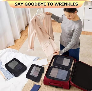 Lot de 4 sacs de compression pour vêtements, personnalisables, de haute qualité, pliables pour le voyage - Product Image 6