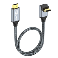 Câble professionnel plaqué or à angle droit mâle-mâle, résolution 8K, vitesse de transfert 48 Gbps pour moniteur et projecteur