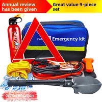 Kit d'urgence automobile portable, ensemble d'outils de sauvetage automobile, extincteur de véhicule, trousse de premiers soins multifonction, triangle de signalisation