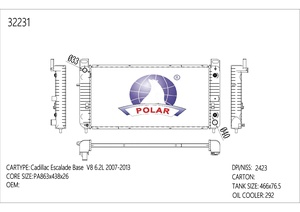 Radiador de Aluminio Personalizable para Cadillac Escalade 2007-2014, Accesorios 2423 15124630 15124633 15192540 - Product Image 3