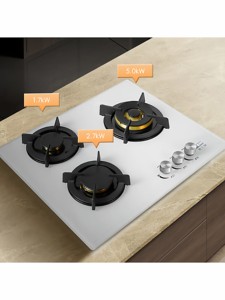 Estufa de <span class=keywords><strong>Gas</strong></span> de Tres Quemadores con Temporizador Inteligente, 5.0kW de Alta Potencia, <span class=keywords><strong>Gas</strong></span> Natural, de Sobremesa/Integrada, Panel de Vidrio Templado, Nivel Uno de Eficiencia Energética - Product Image 2